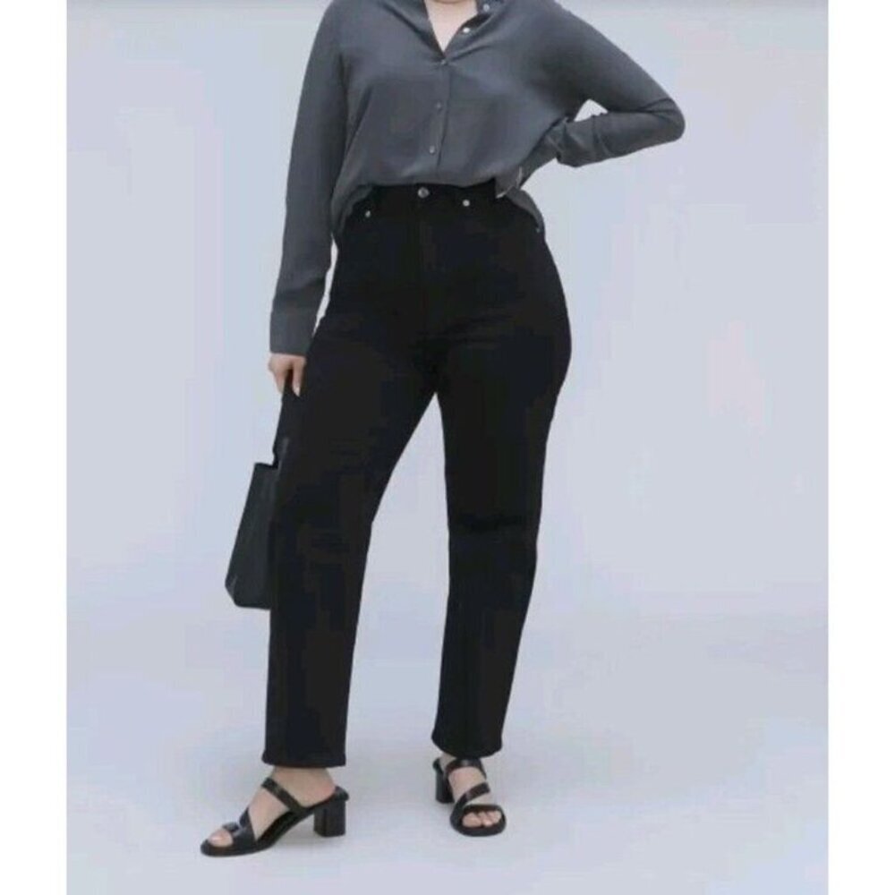 Everlane Washed Black Organic Cotton The Curvy Way High Jeans